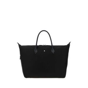 Montblanc Men Black Canvas Weekender 43 Travel Bag